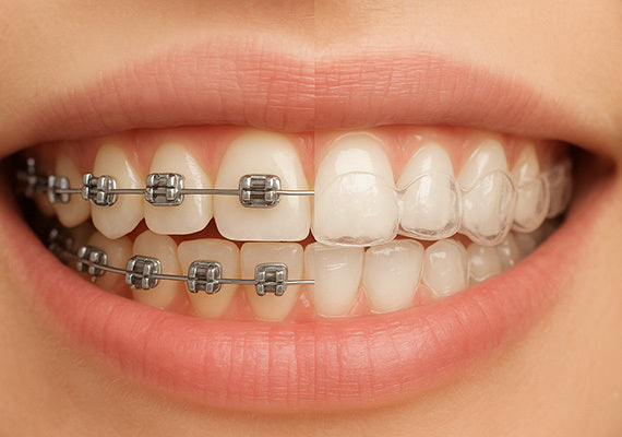 Comparison between aligners and braces
