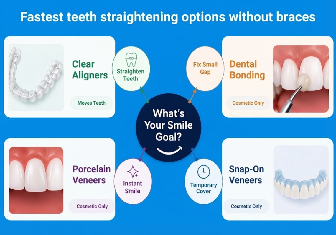 Fastest teeth straightening options without braces