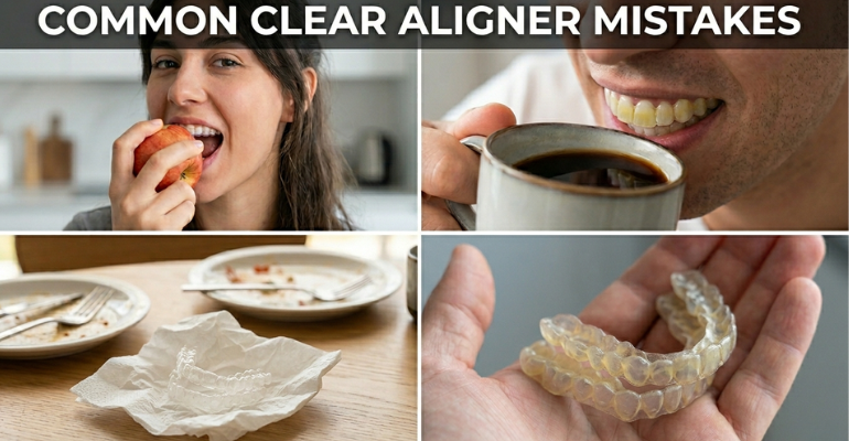 Image showing the mistakes to avoid during clear aligner treatments